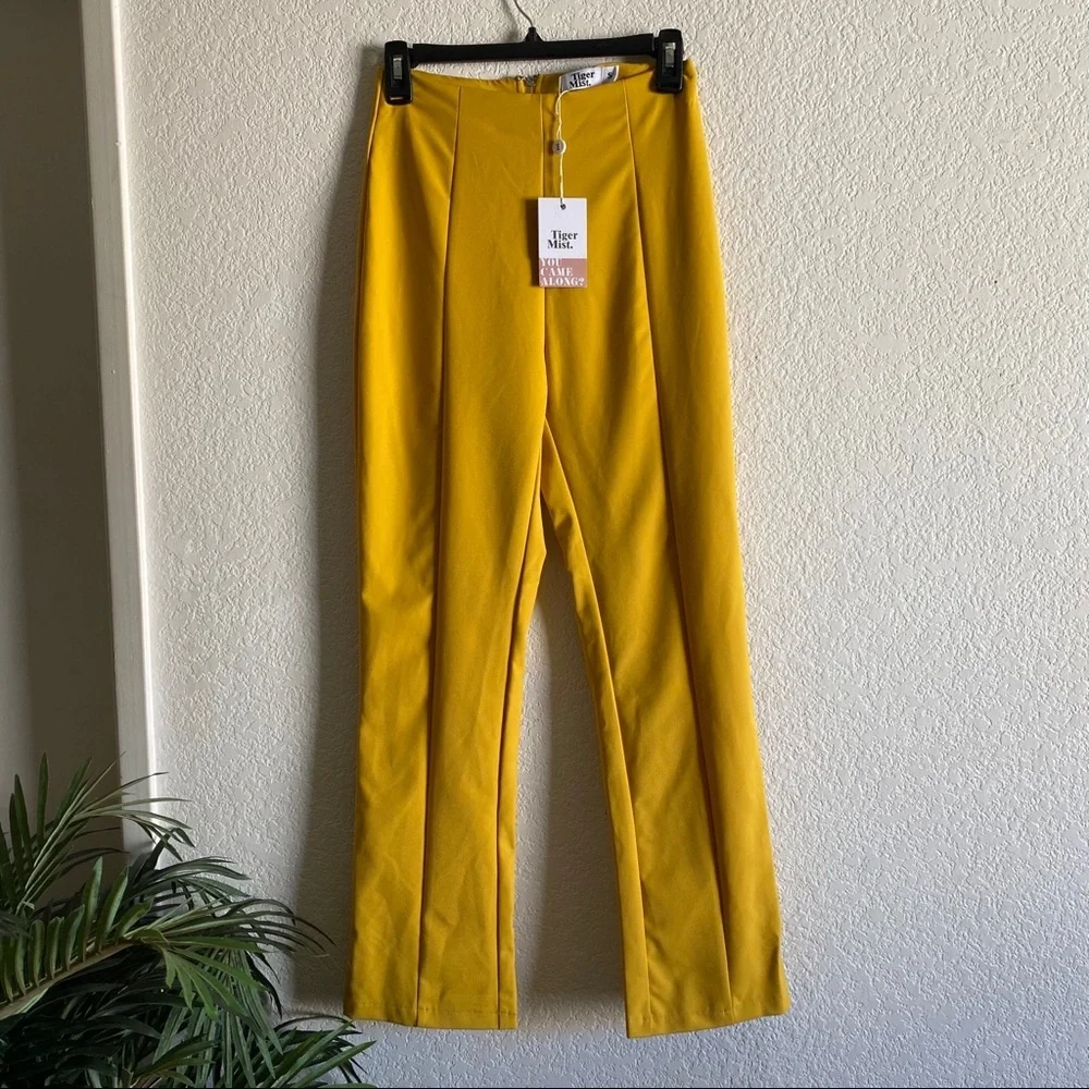 NEW Tiger Mist Kinsley Mustard Pants High Rise - Picture 1 of 9